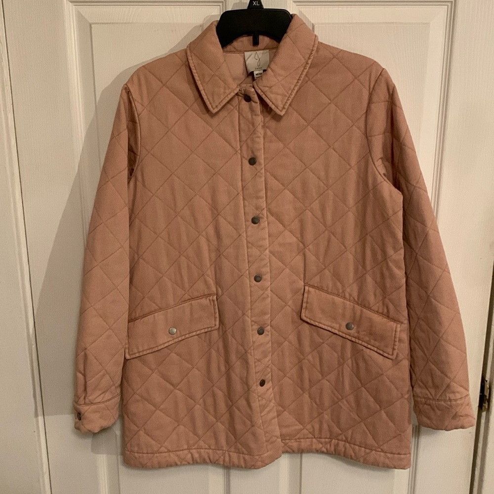Joie Quilted Chore Barn Field Shacket Jacket Coat Pale Pink Women's Medium